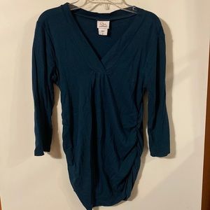 Gorgeous teal Motherhood Maternity 3/4 length sleeve maternity shirt medium